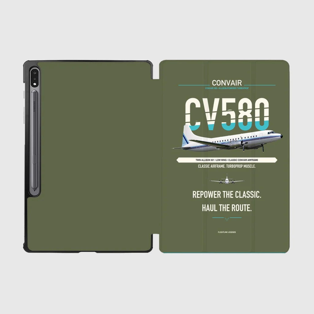 Convair 580 design on green army samsung tablet tablet case