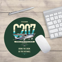 Thumbnail for Cessna T207A Stationair 8 design on dark green round mouse pad