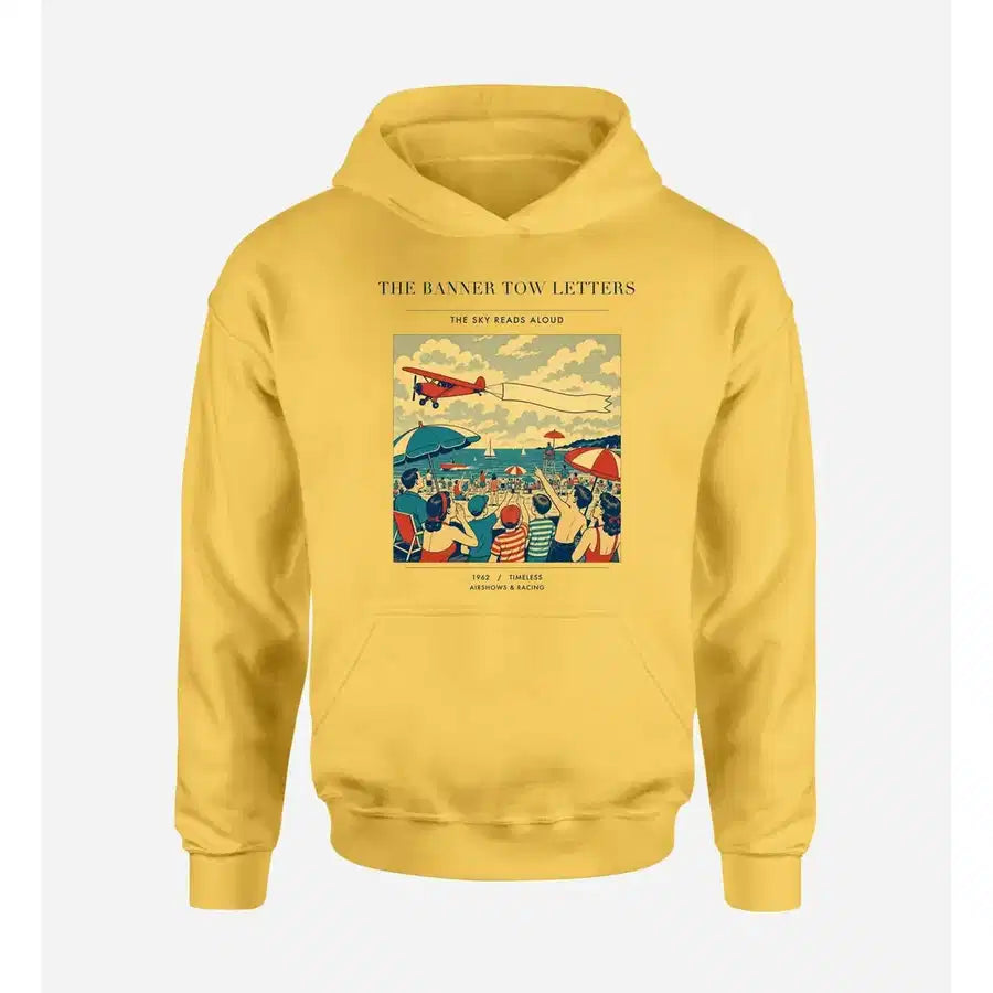 VINTAGE G4472 - The Banner Tow Letters - Premium Hoodie design on yellow premium