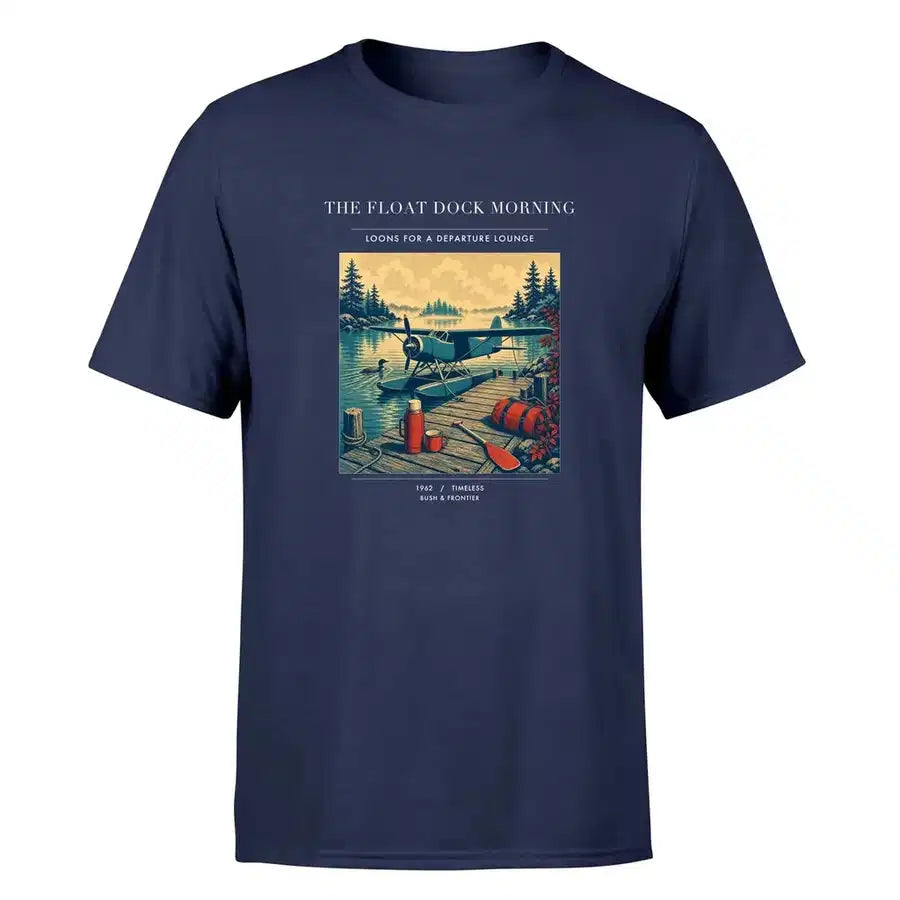 VINTAGE G4195 - The Float Dock Morning - Premium T-Shirt design on navyblue premium t shirt