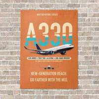 Thumbnail for Airbus A330-800neo vertical canvas print - no frame - orange background