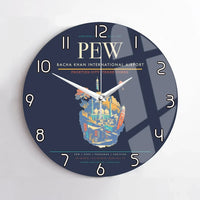 Thumbnail for Bacha Khan International Airport PEW Wall-Clock No-Frame - Navy Blue