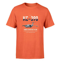 Thumbnail for Embraer KC-390 Millennium design on orange double-side t-shirt, single-side print
