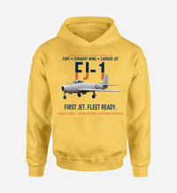 Thumbnail for FJ-1 FURY design on yellow hoodie single side