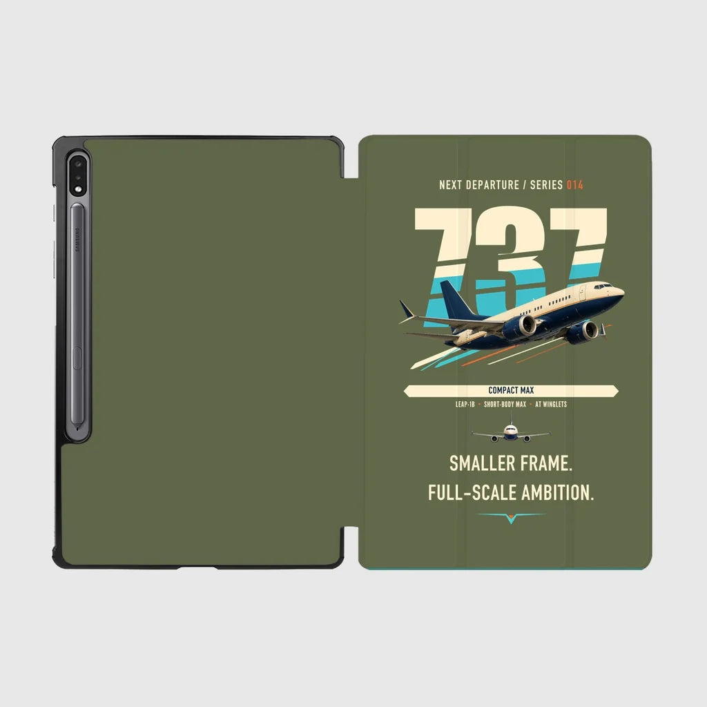 Boeing 737 MAX 7 design on green army samsung tablet tablet case