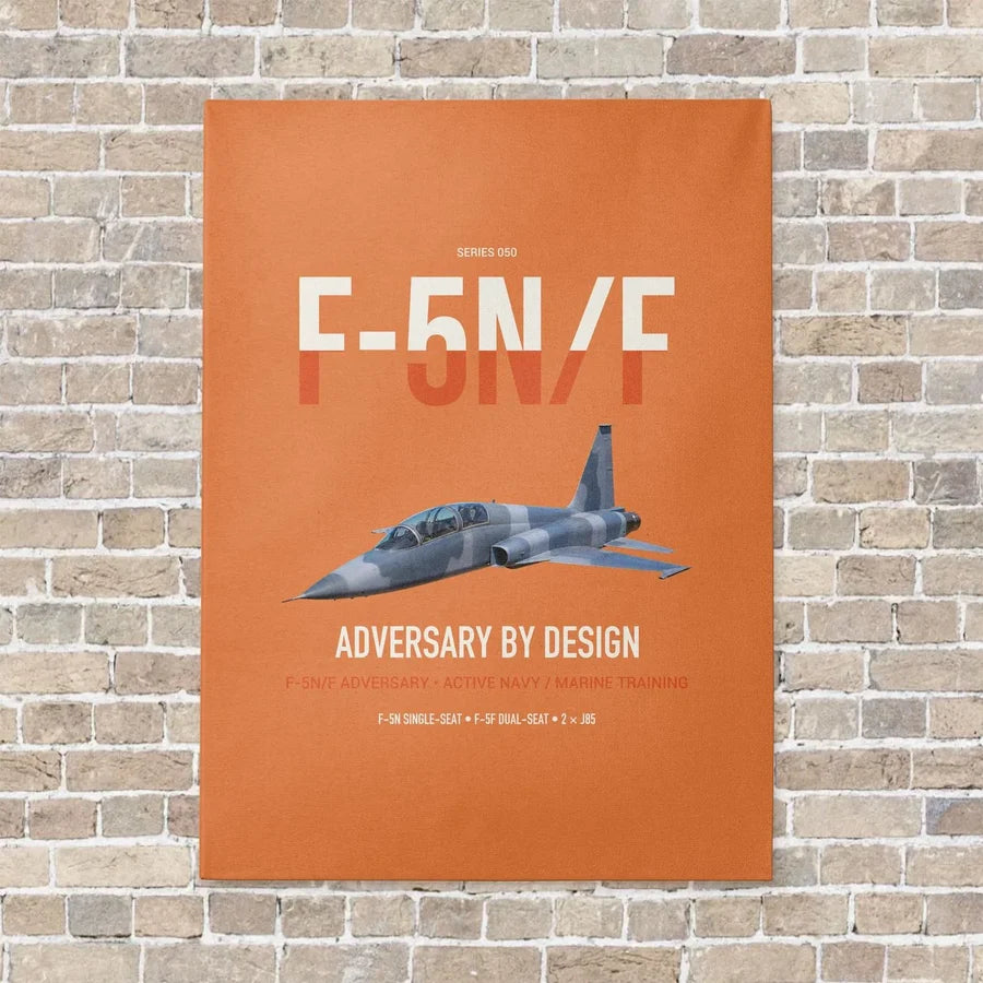 F-5N F Adversary vertical canvas print - no frame - orange background
