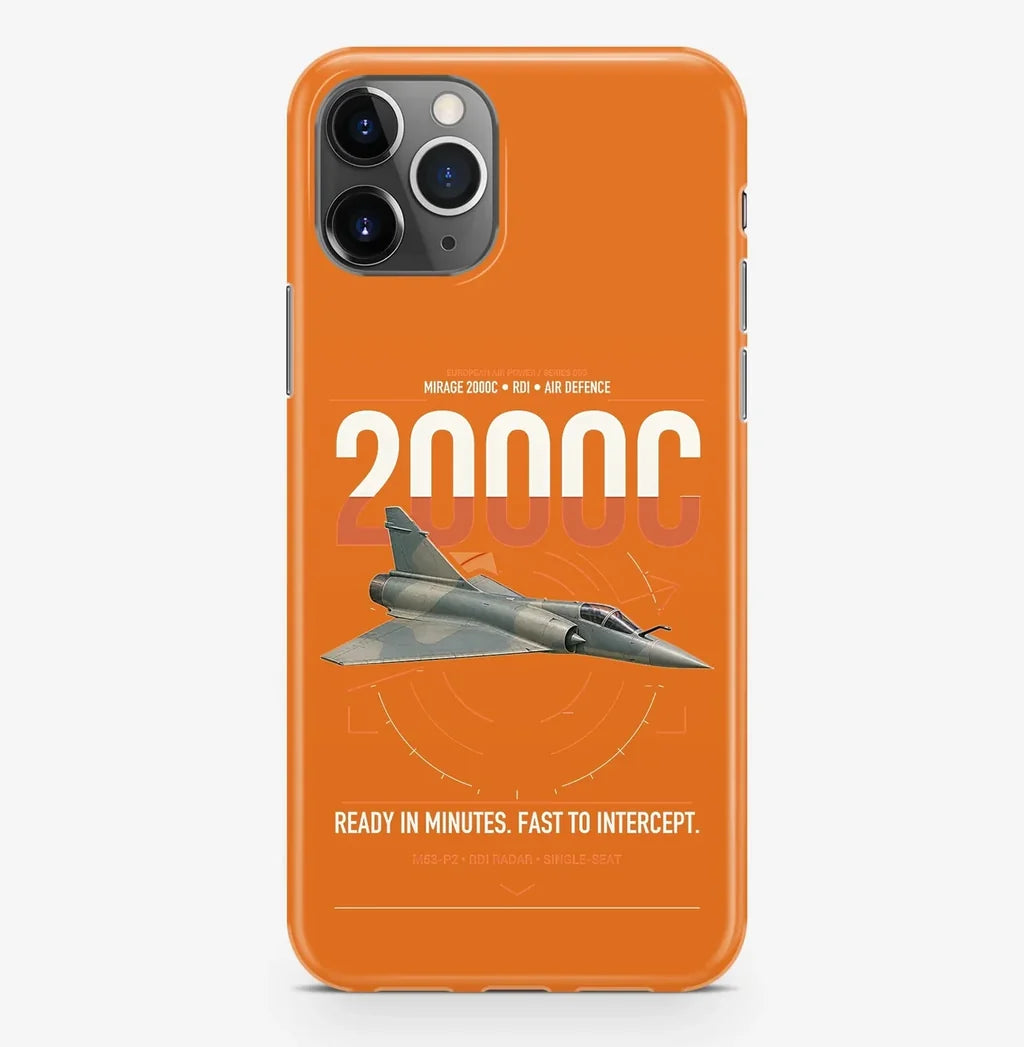 Dassault Mirage 2000C RDI design on orange magsafe iphone case, for iPhone Pro Max