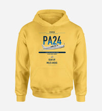 Thumbnail for Piper PA-24-250 Comanche 250 design on yellow double-side hoodie, single-side print