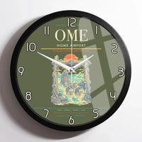 Thumbnail for Nome Airport (OME) design on green army framed wall clock
