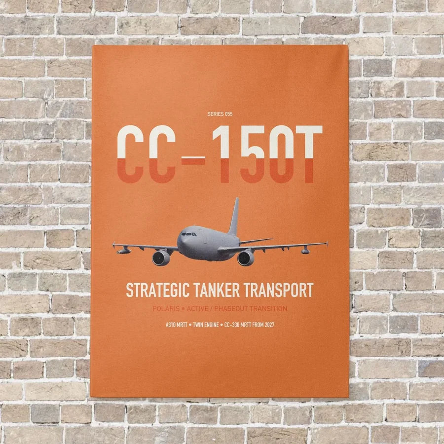 Airbus CC-150T Polaris vertical canvas print - no frame - orange background