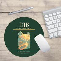 Thumbnail for Sultan Thaha Airport (DJB) design on dark green round mouse pad