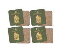 Thumbnail for Lille Airport (LIL) design on green army 4 pieces set coaster