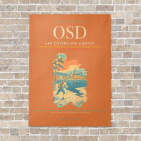 Thumbnail for Are Ostersund Airport OSD vertical canvas print - no frame - orange background