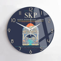 Thumbnail for Skopje International Airport SKP Wall-Clock No-Frame - Navy Blue