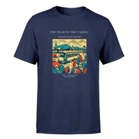 Thumbnail for VINTAGE G4372 - The Tram To The Tarmac - Premium T-Shirt design on navyblue premium t shirt