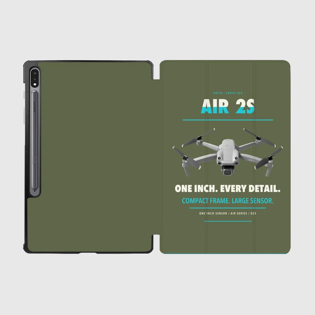 DJI Air 2S design on green army samsung tablet tablet case