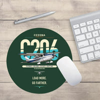 Thumbnail for Cessna 206 Stationair design on dark green round mouse pad