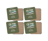 Thumbnail for Bombardier CRJ700 design on green army 4 pieces set coaster