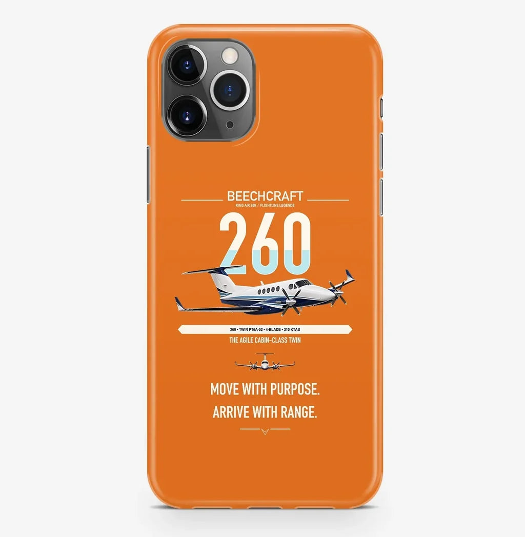 Beechcraft King Air 260 design on orange magsafe iphone case, for iPhone Pro Max