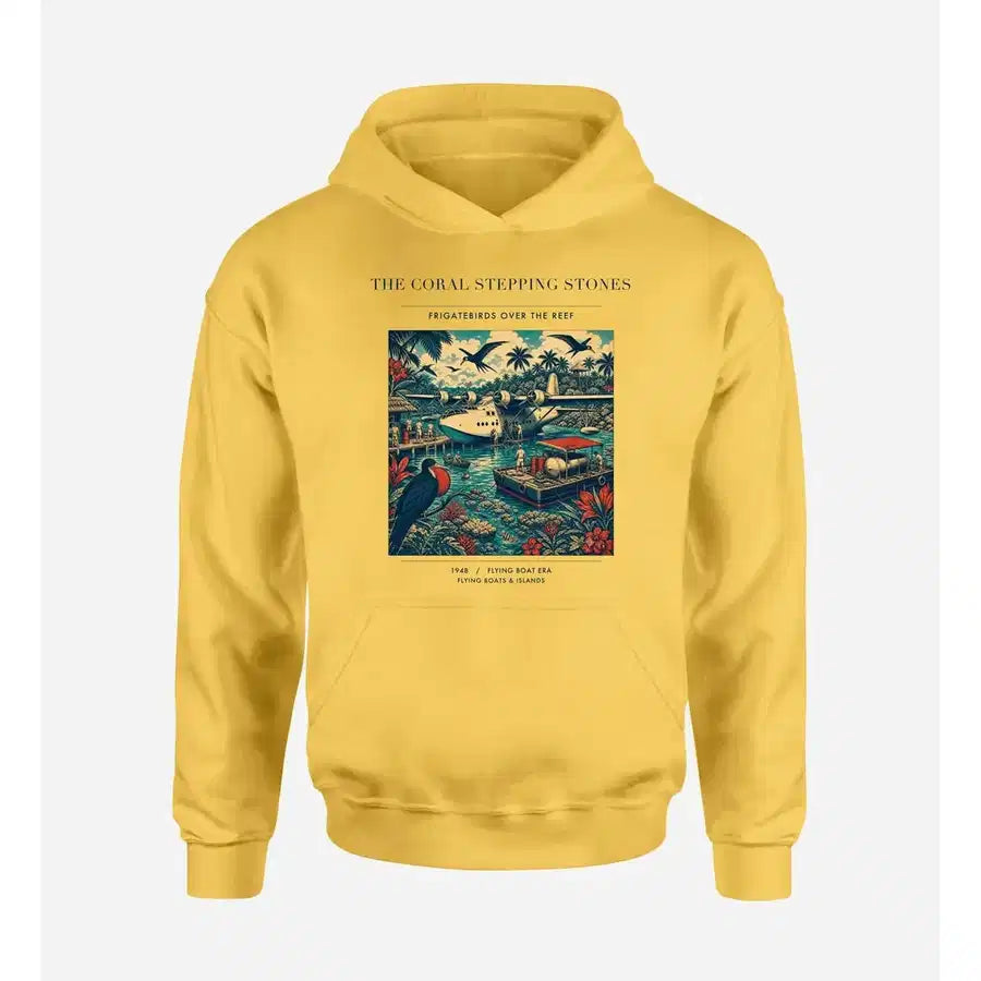 VINTAGE G4060 - The Coral Stepping Stones - Premium Hoodie design on yellow premium