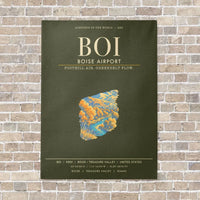 Thumbnail for Boise Airport BOI - Canvas Framed - Green Army