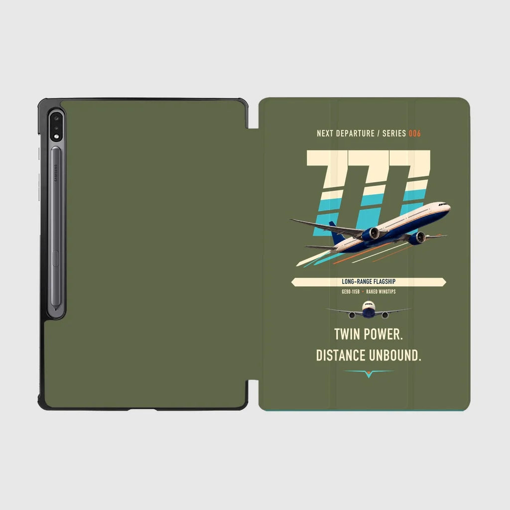 Boeing 777-300ER design on green army samsung tablet tablet case