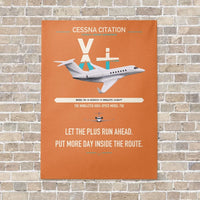 Thumbnail for Cessna Citation X+ vertical canvas print - no frame - orange background