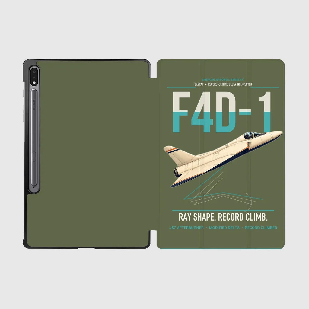 F4D-1 Skyray design on green army samsung tablet tablet case
