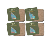 Thumbnail for San Luis Obispo County Regional Airport (SBP) design on green army 4 pieces set coaster