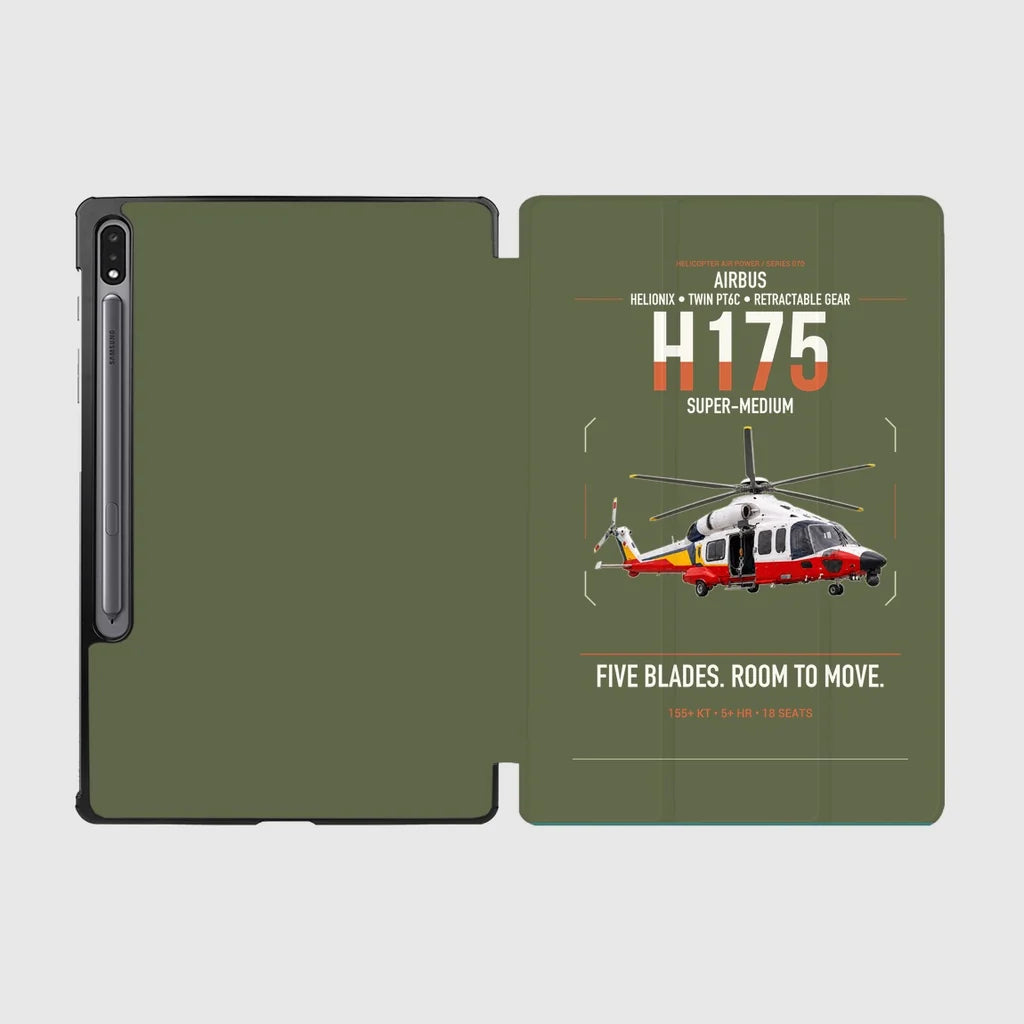 Airbus H175 design on green army samsung tablet tablet case