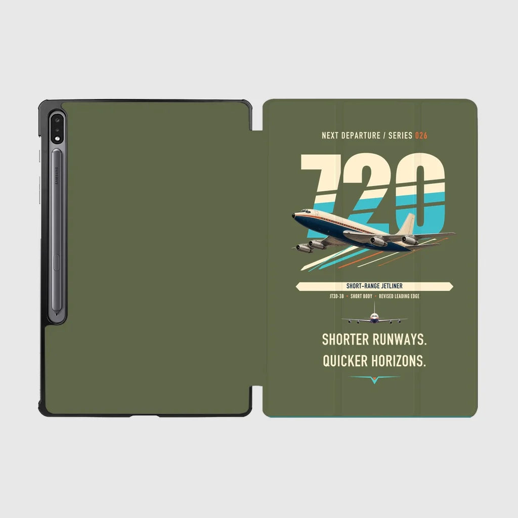 Boeing 720B design on green army samsung tablet tablet case