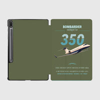 Thumbnail for Bombardier Challenger 350 design on green army samsung tablet tablet case