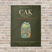 Thumbnail for Akron-Canton Airport CAK - Canvas Framed - Green Army
