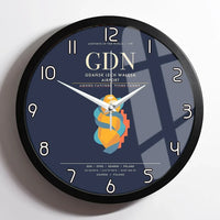 Thumbnail for Gdansk Lech Waesa Airport GDN Wall-Clock Framed - Navy Blue