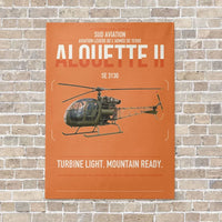 Thumbnail for Sud Aviation SE 3130 Alouette II vertical canvas print - no frame - orange background