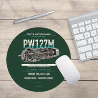 Thumbnail for PW127M design on dark green round mouse pad
