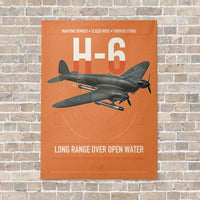 Thumbnail for Heinkel He 111H-6 vertical canvas print - no frame - orange background