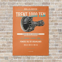 Thumbnail for TRENT 1000 TEN vertical canvas print - no frame - orange background