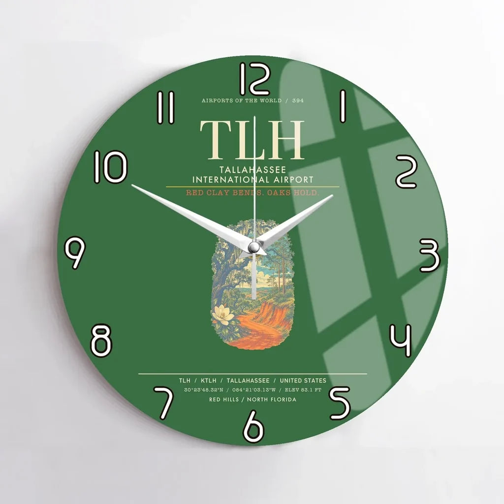 Tallahassee International Airport TLH Wall-Clock No-Frame - Green