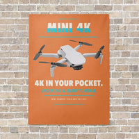 Thumbnail for DJI Mini 4K vertical canvas print - no frame - orange background