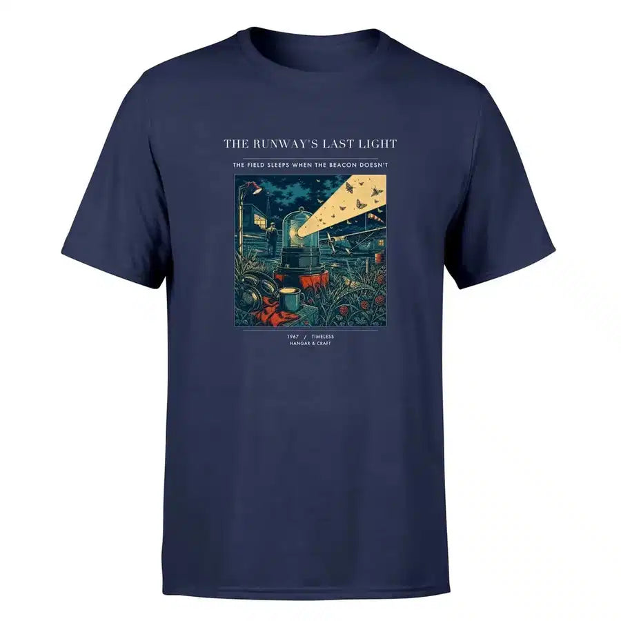VINTAGE G4425 - The Runway's Last Light - Premium T-Shirt design on navyblue premium t shirt