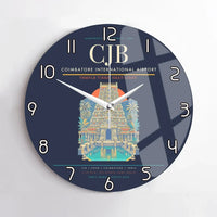 Thumbnail for Coimbatore International Airport CJB Wall-Clock No-Frame - Navy Blue