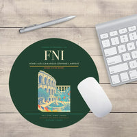 Thumbnail for Nîmes-Alès-Camargue-Cévennes Airport (FNI) design on dark green round mouse pad