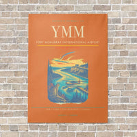 Thumbnail for Fort McMurray International Airport YMM vertical canvas print - no frame - orange background