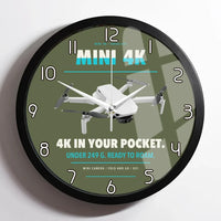 Thumbnail for DJI Mini 4K design on green army framed wall clock