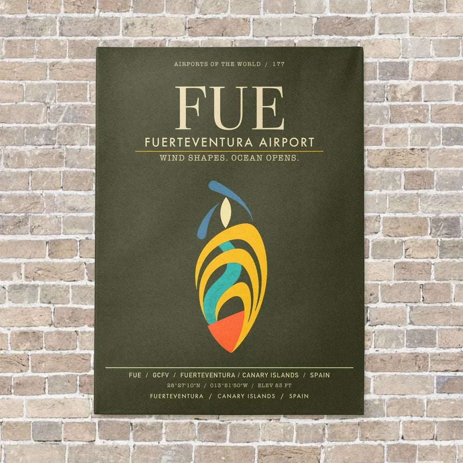 Fuerteventura Airport FUE - Canvas Framed - Green Army