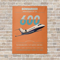 Thumbnail for Bombardier Challenger 600 vertical canvas print - no frame - orange background