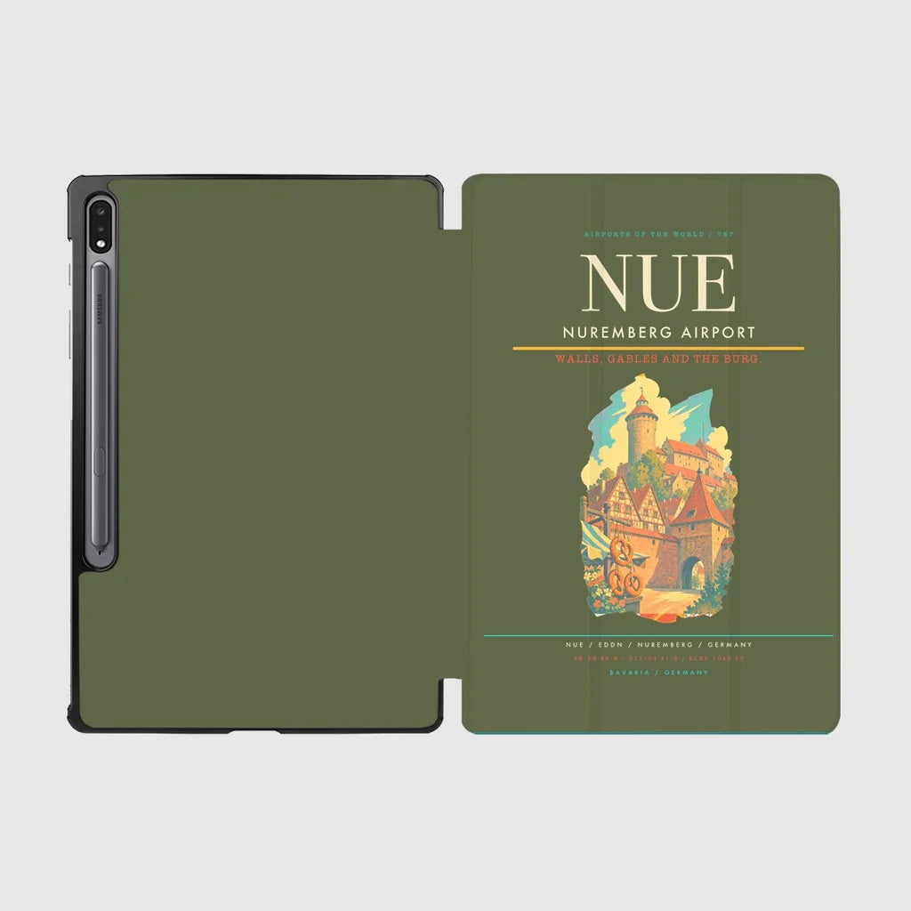 Nuremberg Airport (NUE) design on green army samsung tablet tablet case