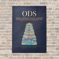 Thumbnail for Odesa International Airport ODS - Canvas No Frame - Navy Blue