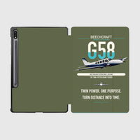 Thumbnail for Beechcraft Baron G58 design on green army samsung tablet tablet case